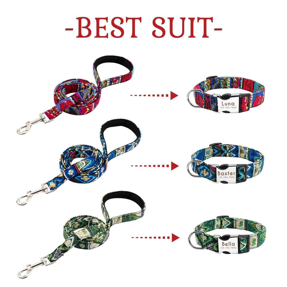 Custom Dog Collar Leash Set