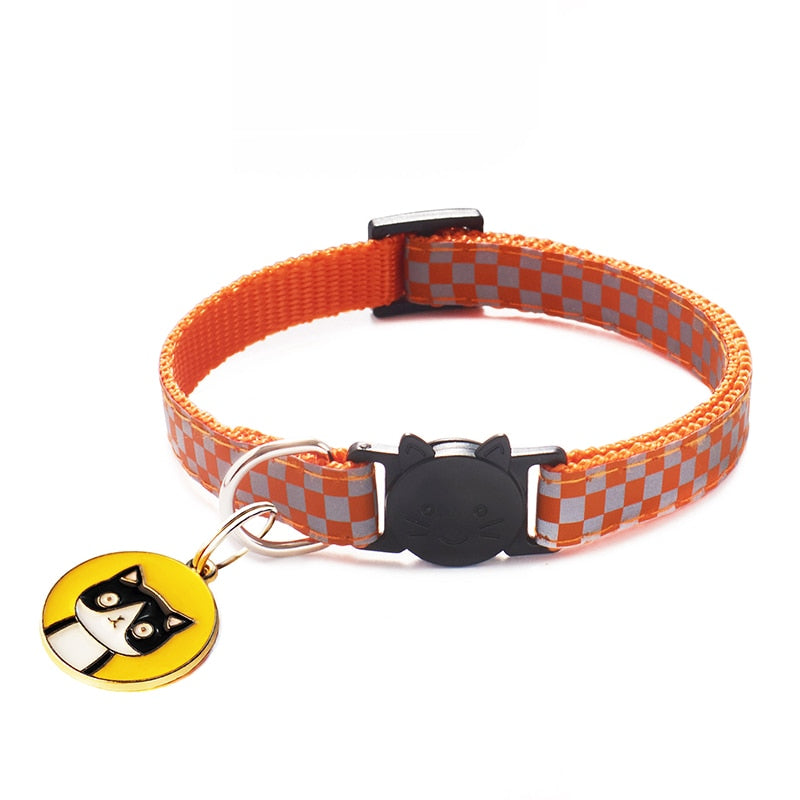 Nylon Buckles Check Pets Collar