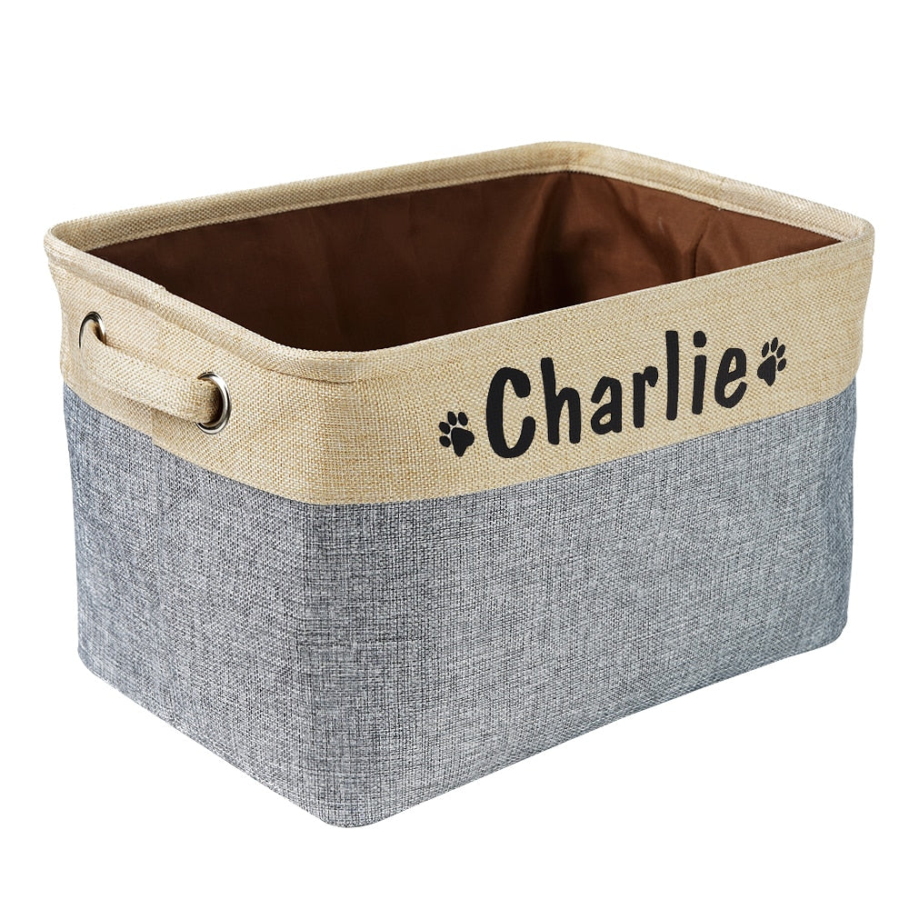 Personalized Dog Toys Storage Basket