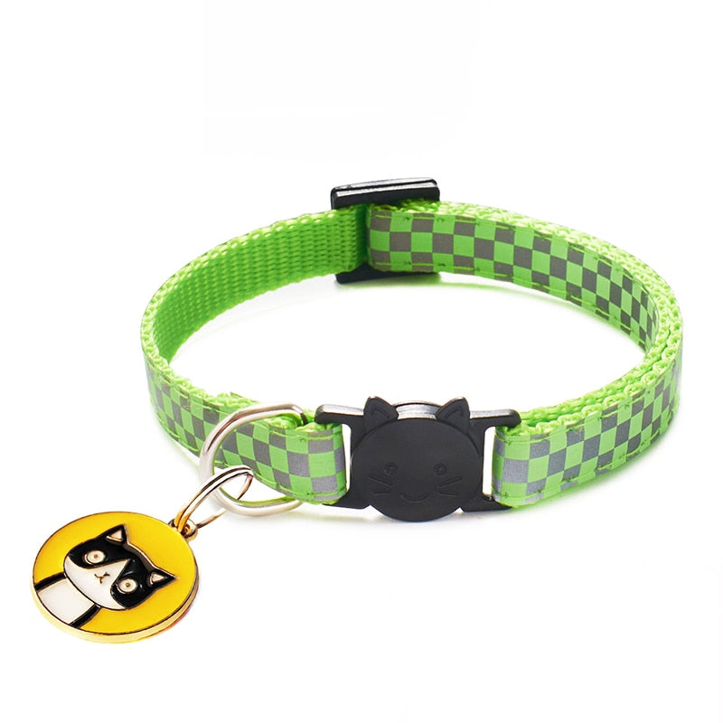 Nylon Buckles Check Pets Collar