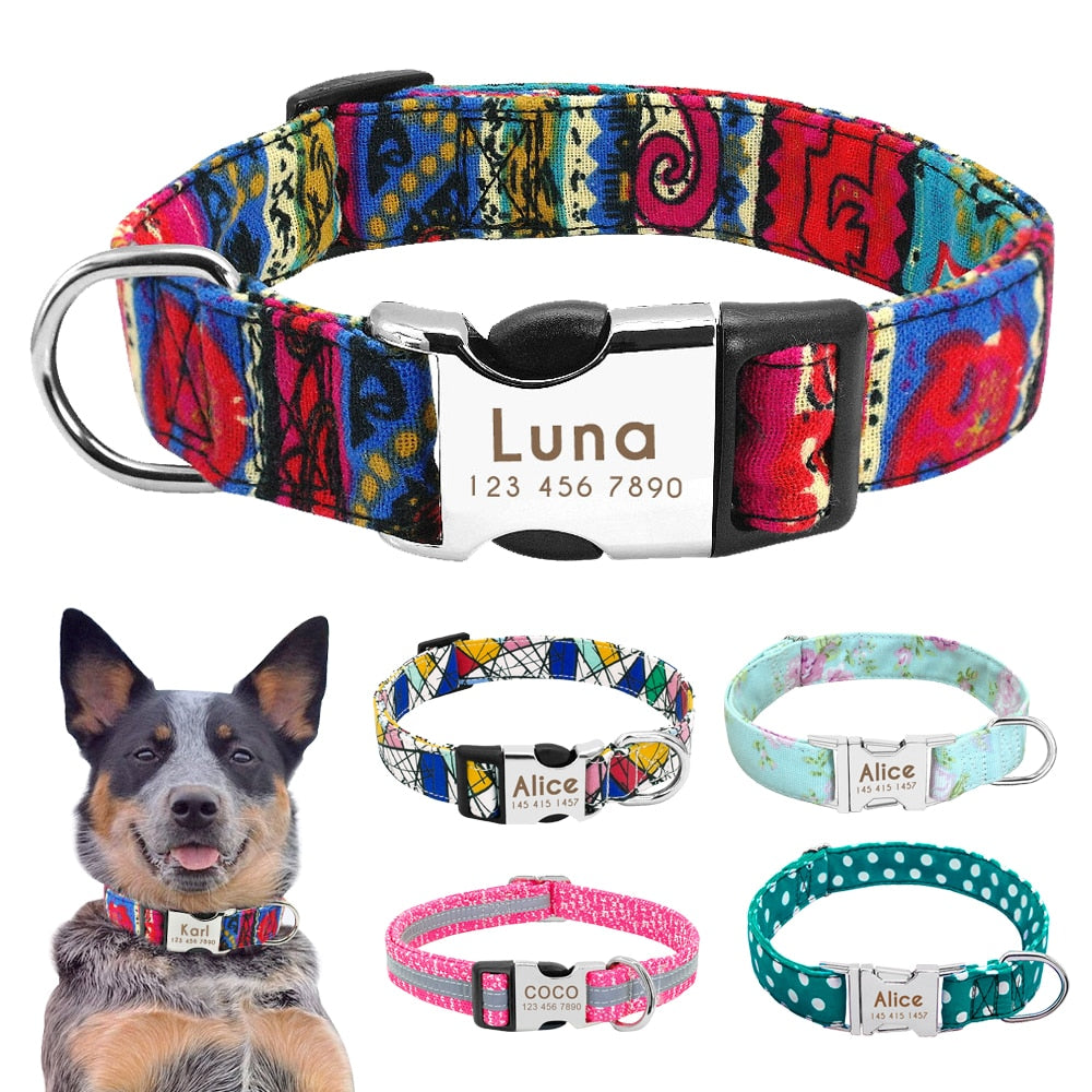 Personalized Nylon Dog Collar