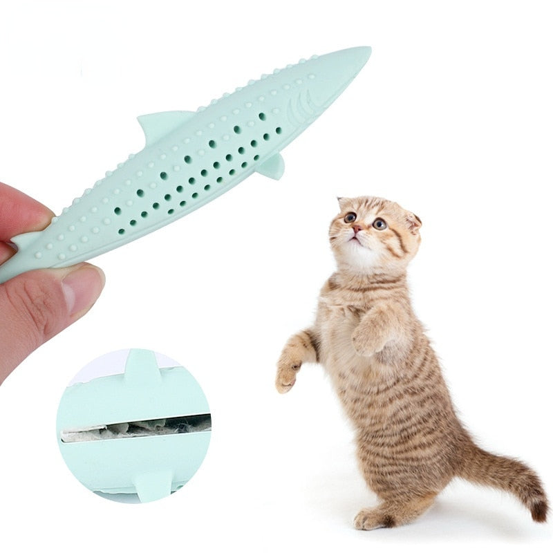 Silicone Mint Fish Cat Toy