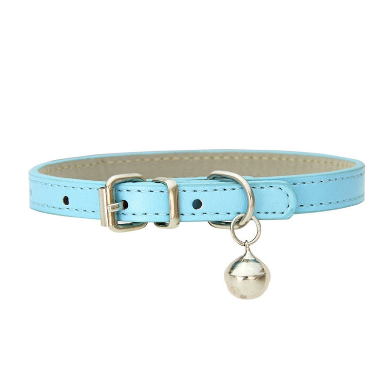 Leather Small Cat Bell Collar