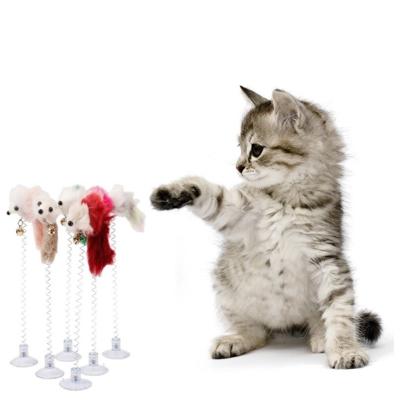 Cat Feather Rod Mouse Stick Toy