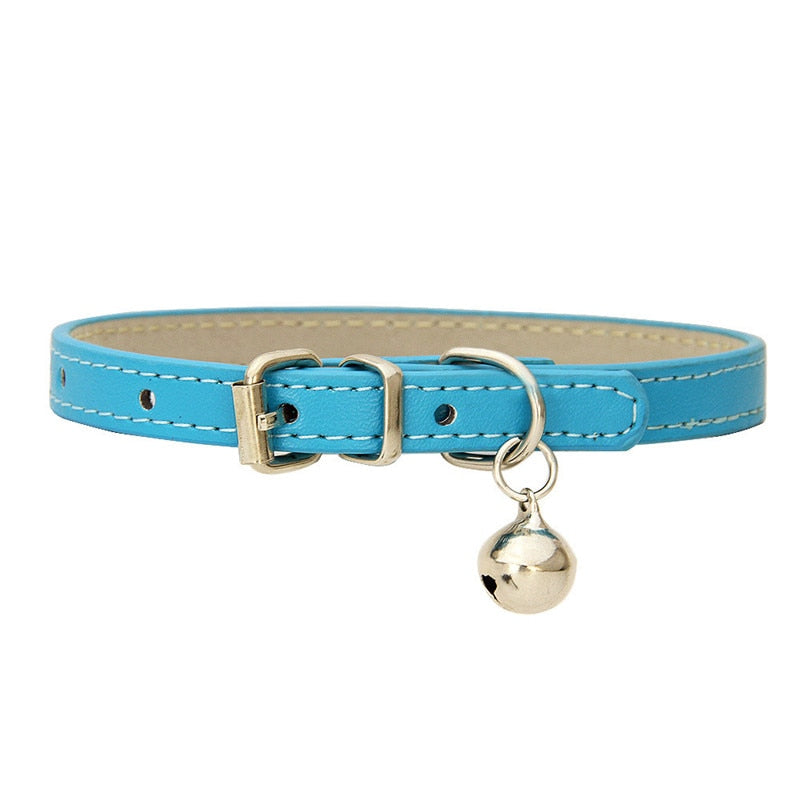 Leather Small Cat Bell Collar