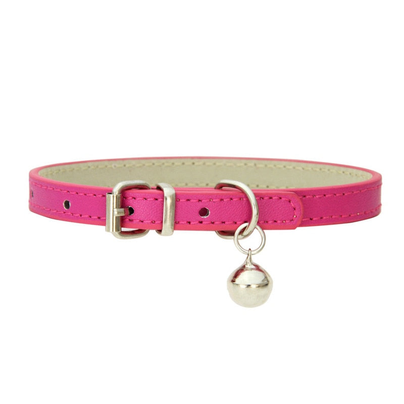 Leather Small Cat Bell Collar