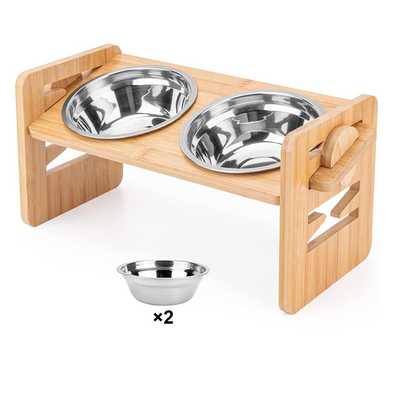 Bamboo Elevated Dog Bowls