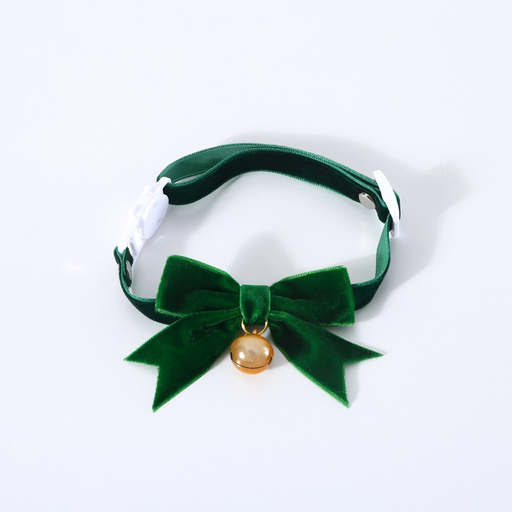 Christmas Pet Velvet Bell Collar