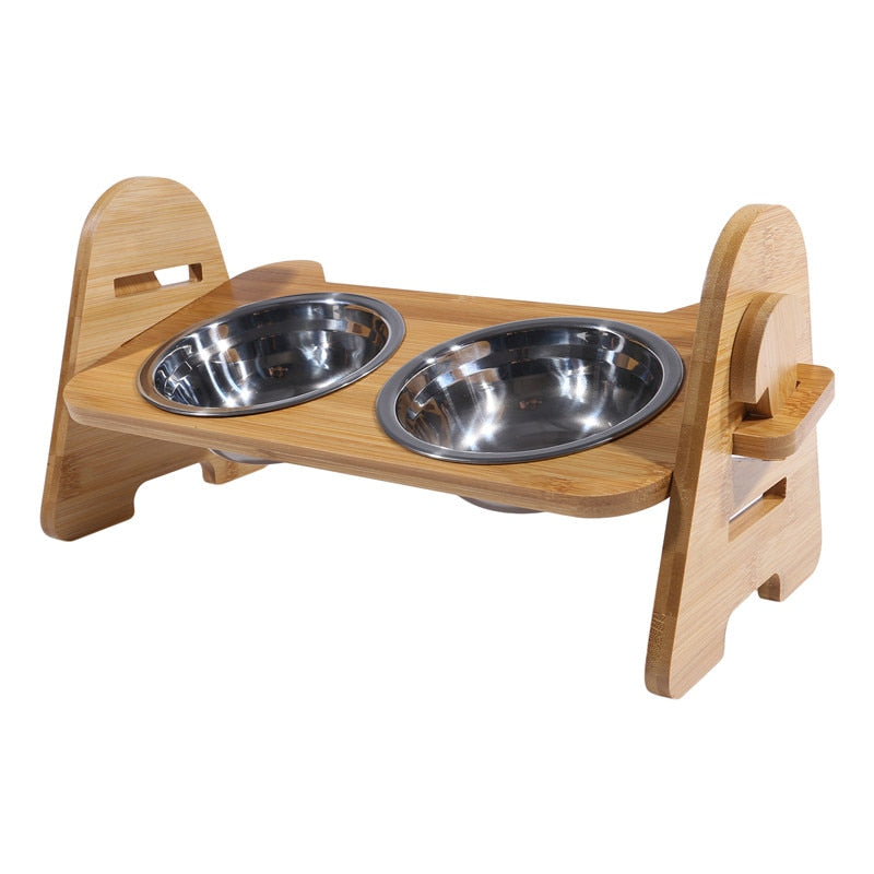 Bamboo Elevated Dog Bowls