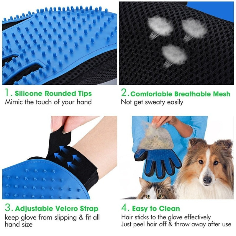 Cat grooming gloves