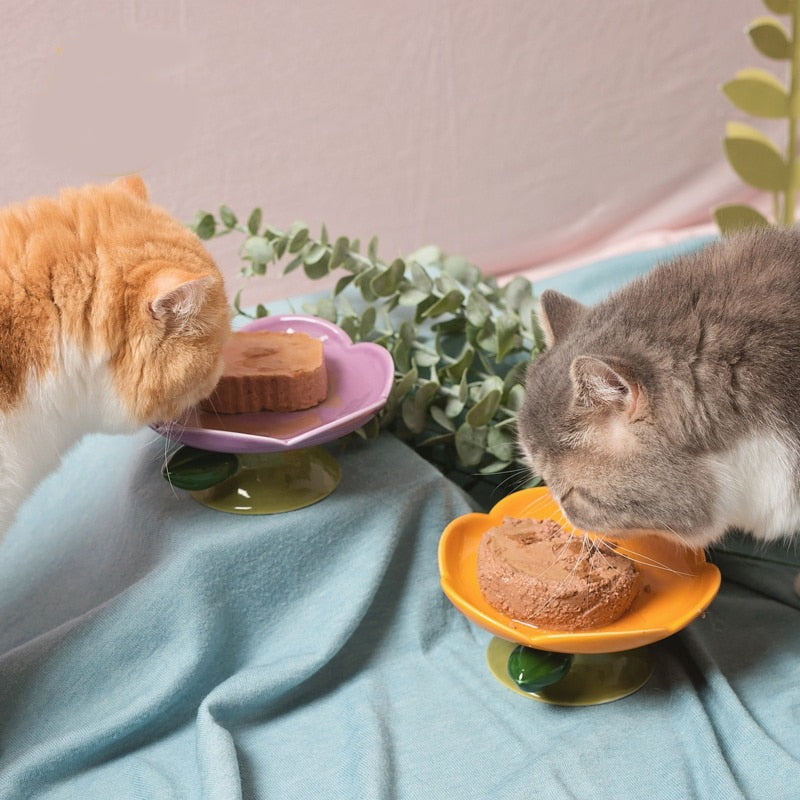 Flower Ceramic Cat Bowl