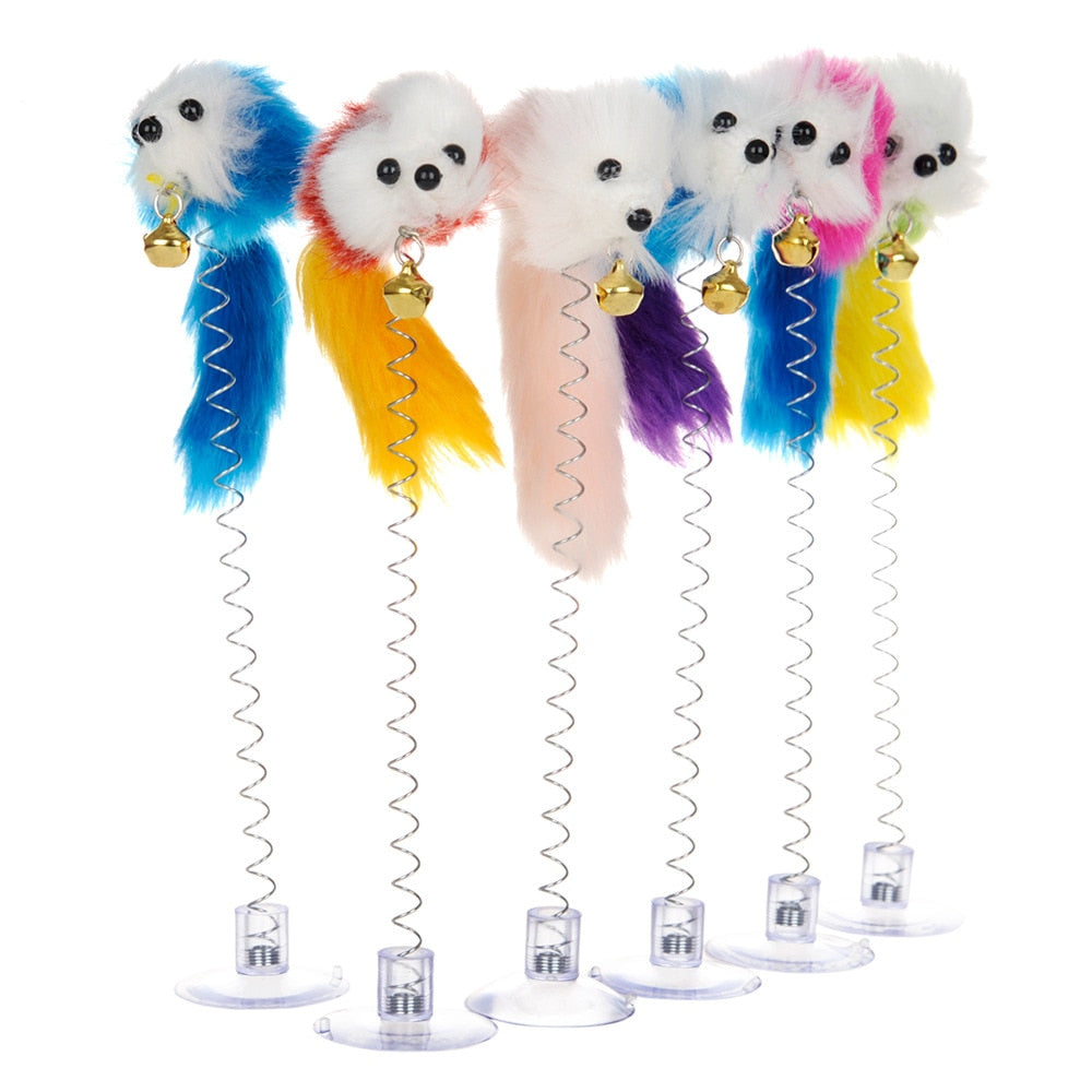 Cat Feather Rod Mouse Stick Toy