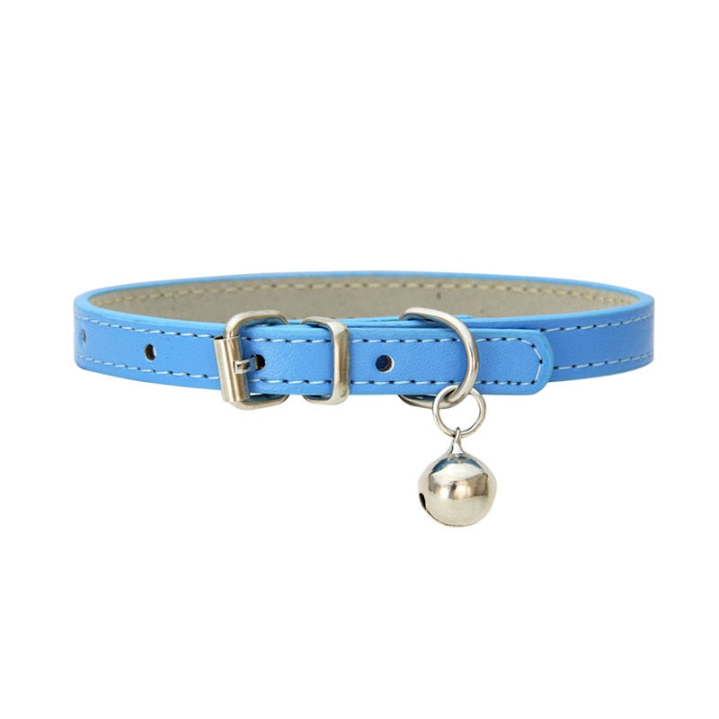 Leather Small Cat Bell Collar