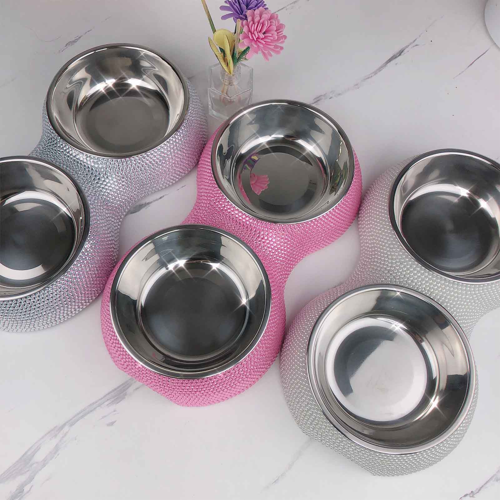 Bling Bling Rhinestone Dog Food Bowl