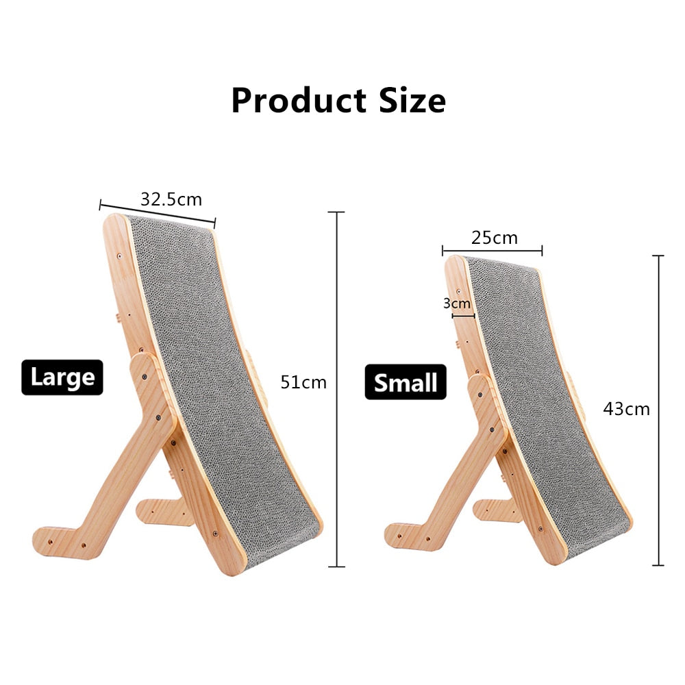 Wooden Cat Scratcher Scraper Bed