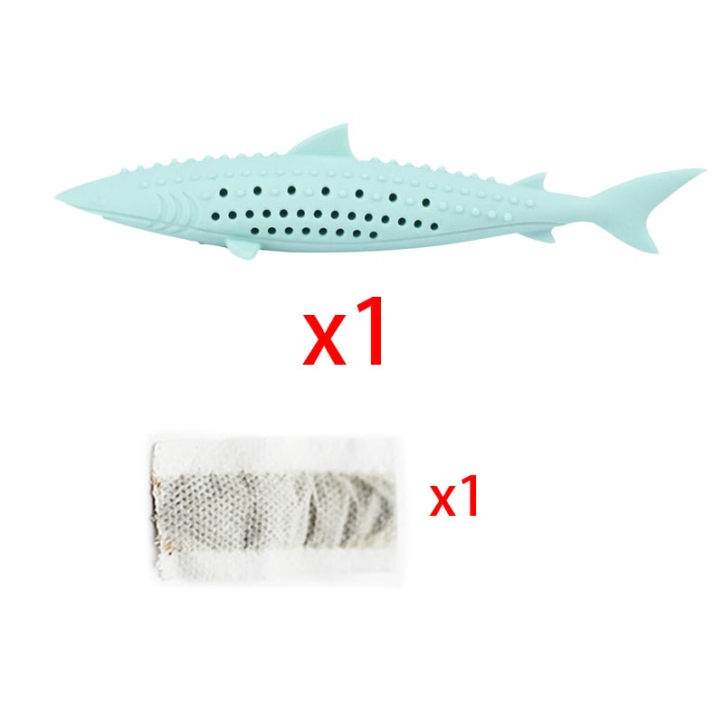 Silicone Mint Fish Cat Toy