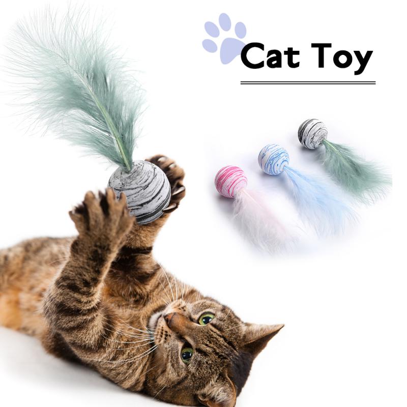 Cat Ball Feather Funny Toy