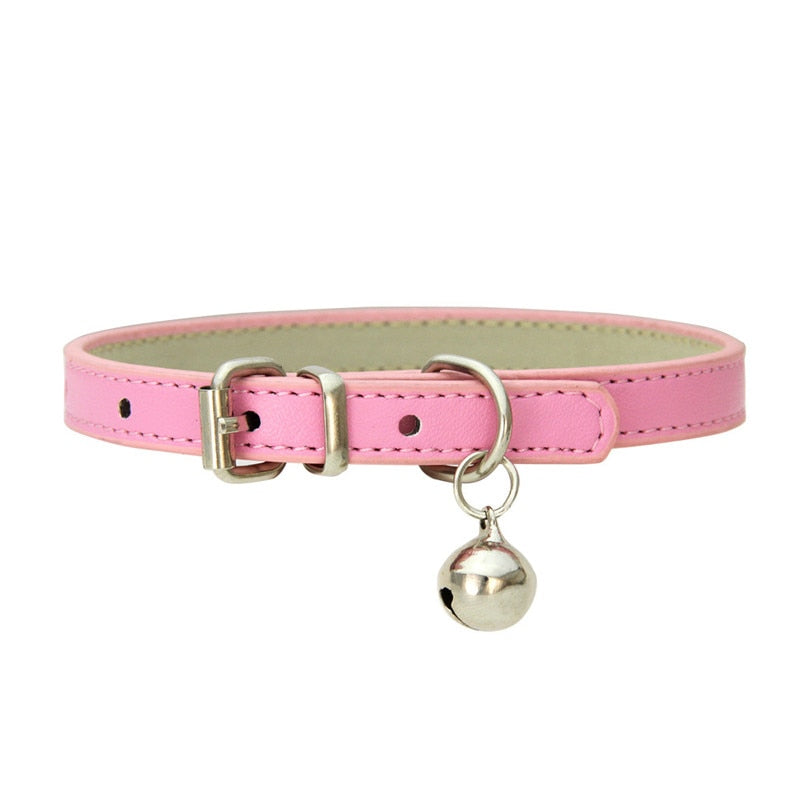 Leather Small Cat Bell Collar