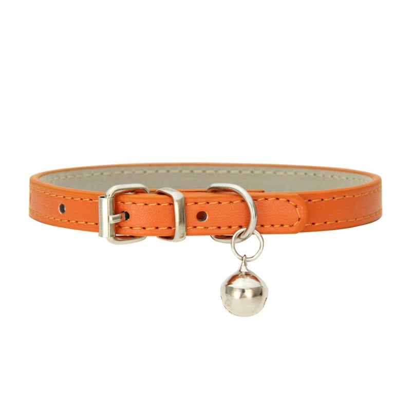 Leather Small Cat Bell Collar