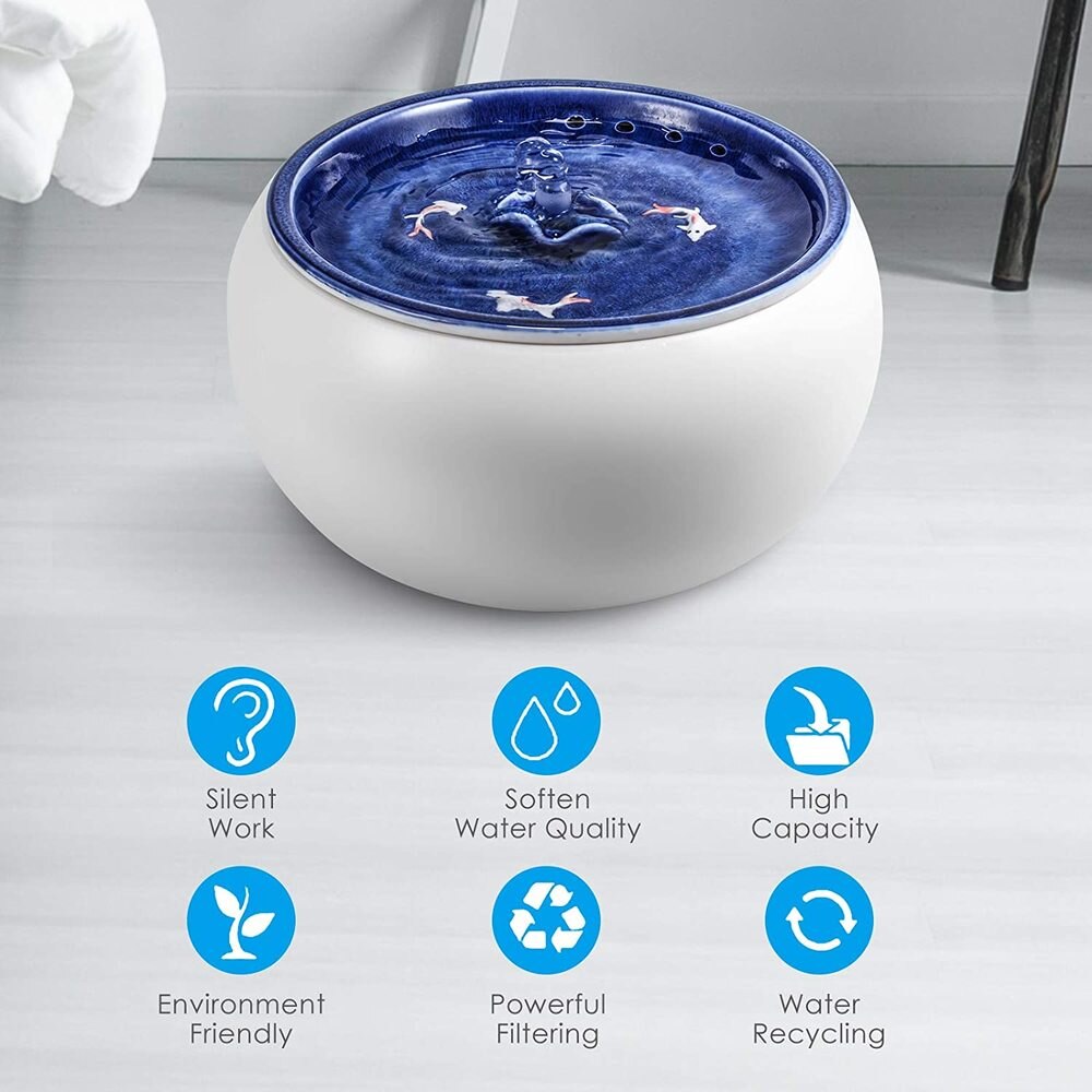 Electric Ceramic Cat Water Fountain