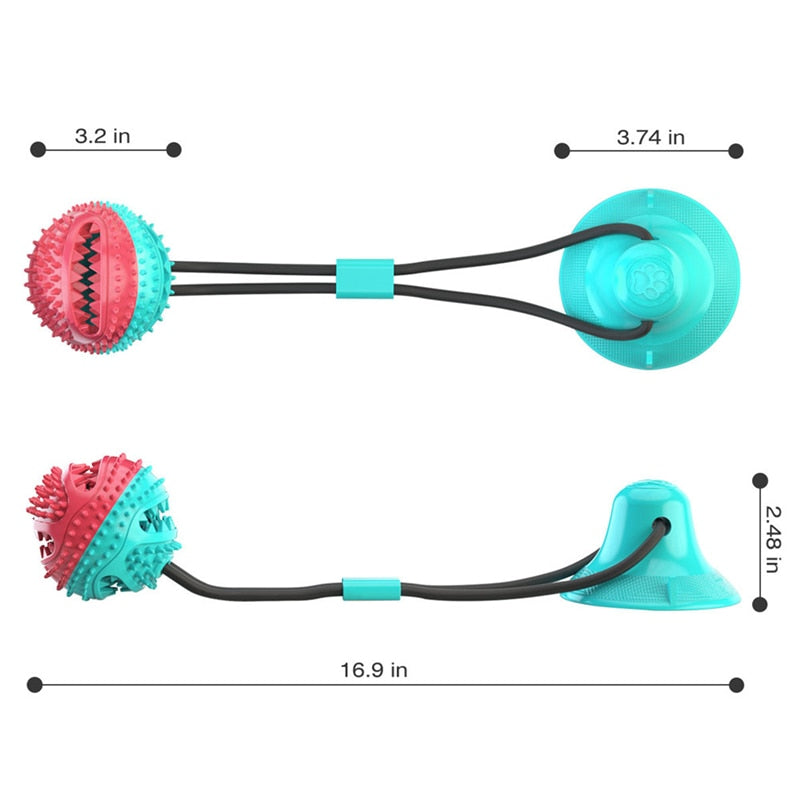 Dog Silicon Cup Suction Tug Ball Toys