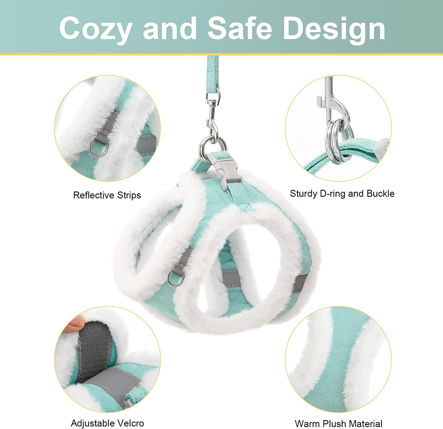 Soft Warm Reflective Cat Harness