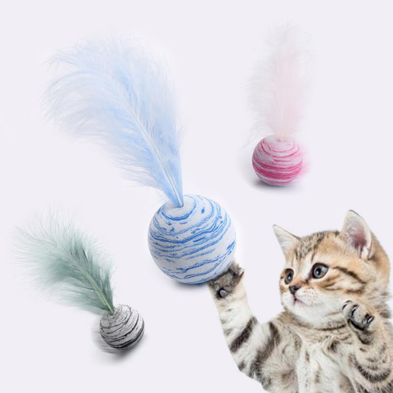 Cat Ball Feather Funny Toy