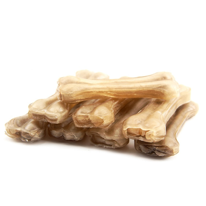 Leather Cowhide Bone Dog Chews Toys