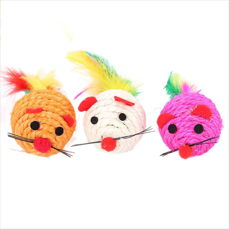 Cat Sisal Scratching Funny Feather Toy