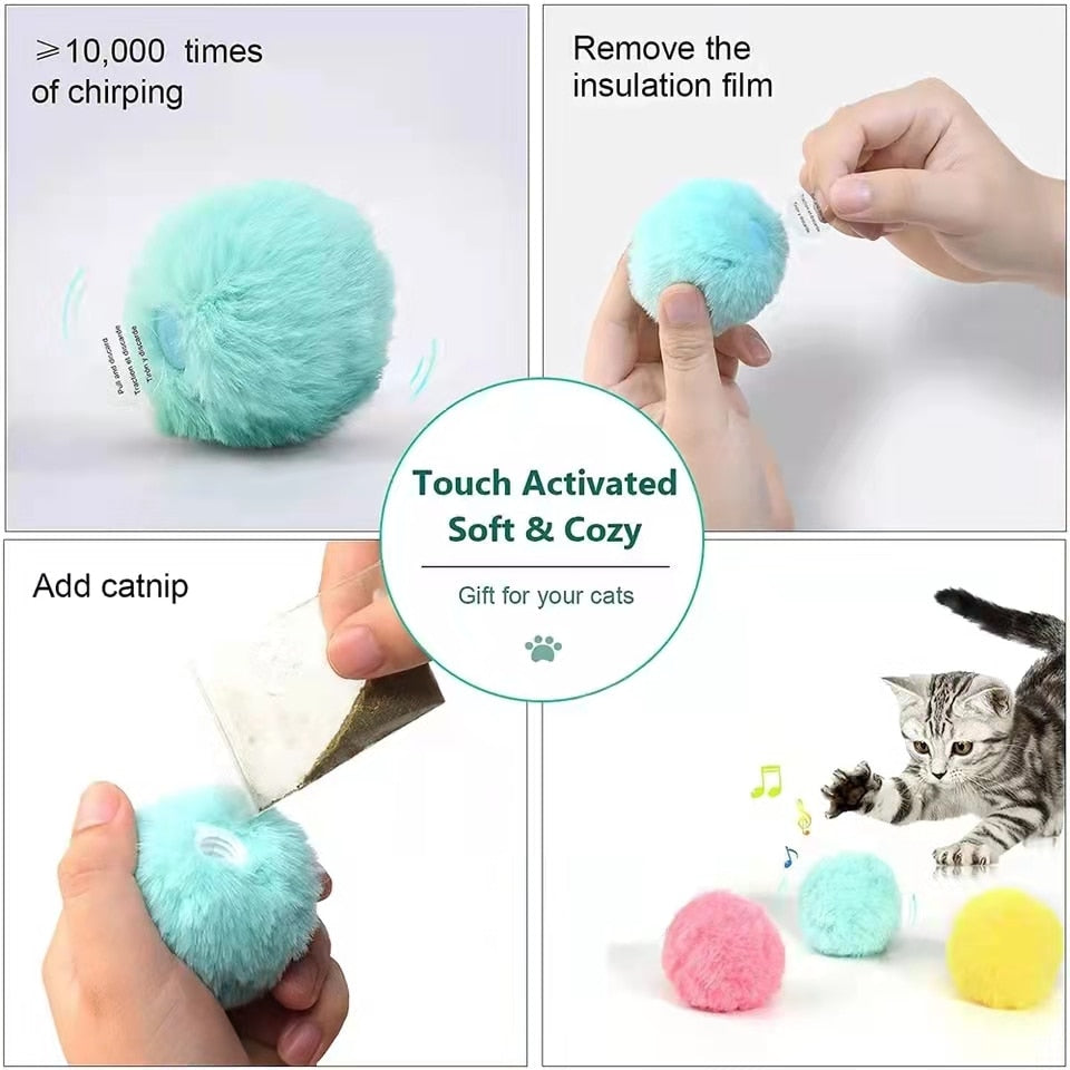 Cat Electric Plush Ball Training Toy