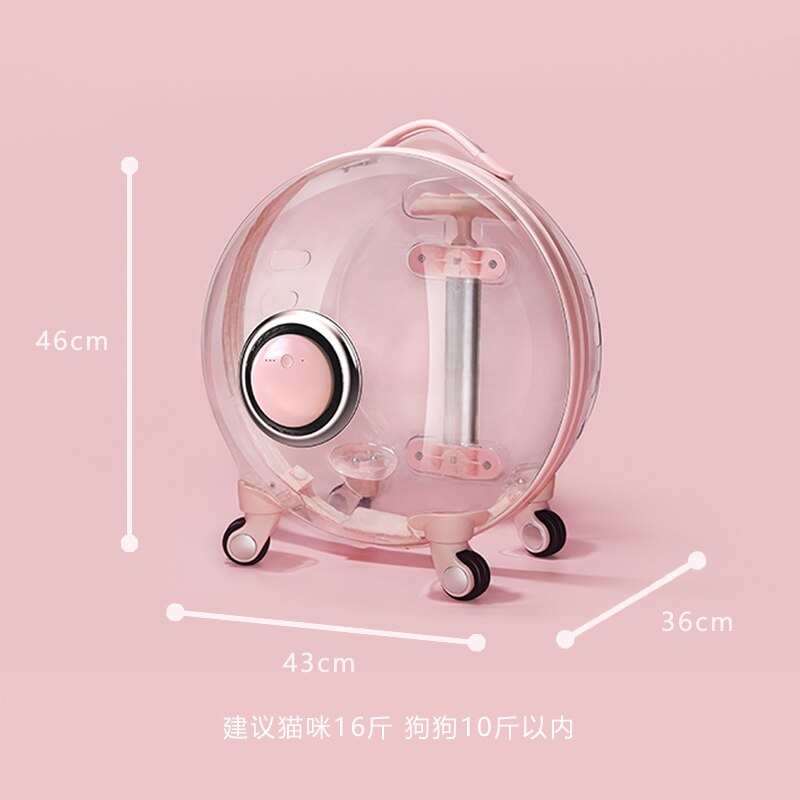 Transparent Capsule Pet Travel Trolley