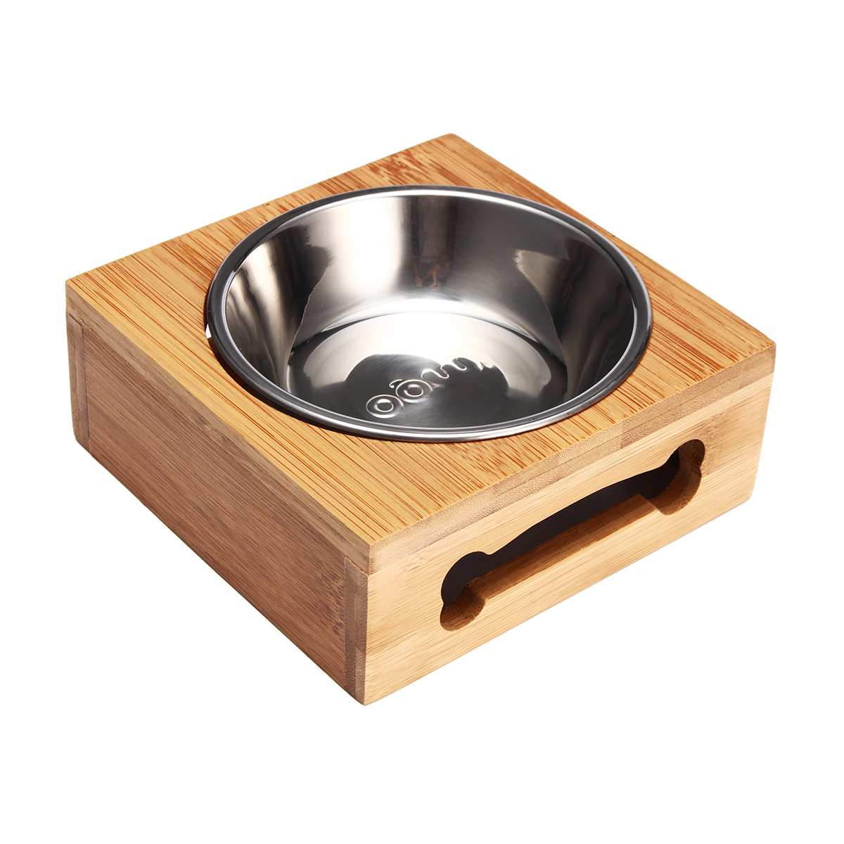 Cat Bamboo Plate Double Bowl