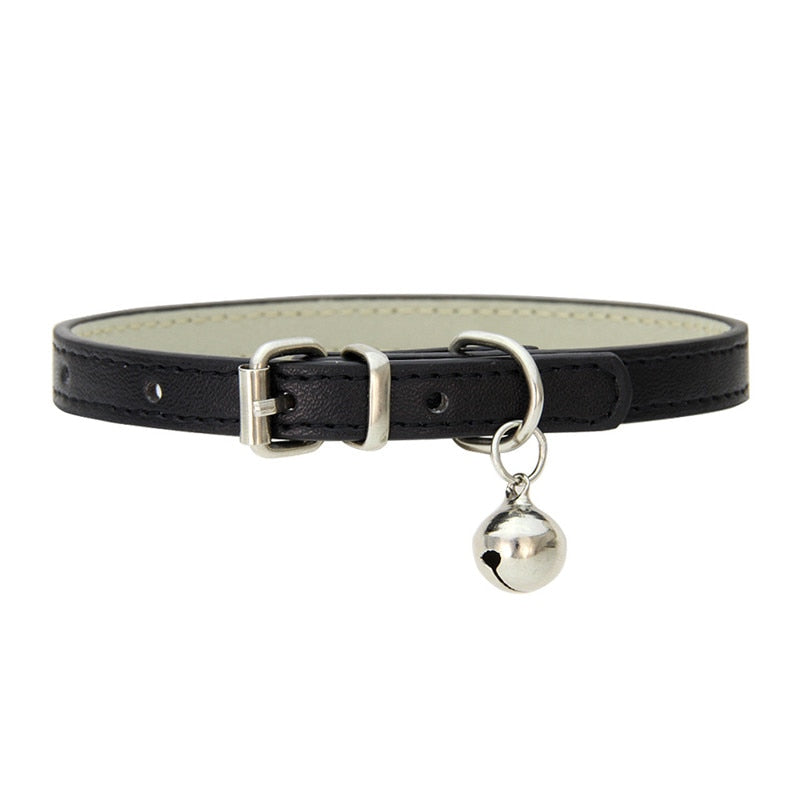 Leather Small Cat Bell Collar