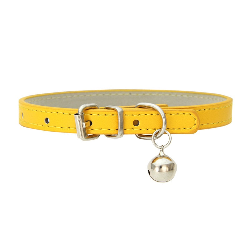 Leather Small Cat Bell Collar