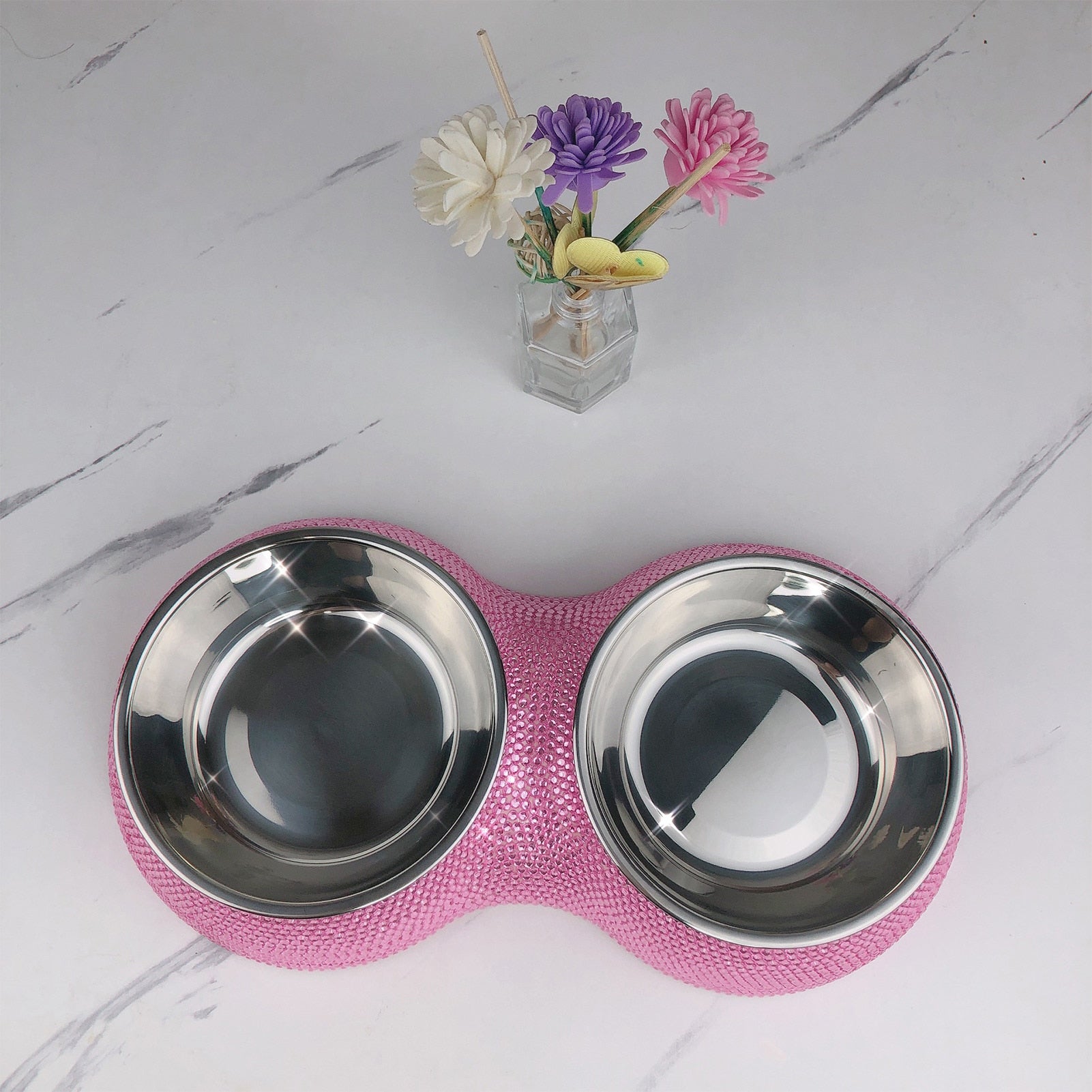 Bling Bling Rhinestone Dog Food Bowl