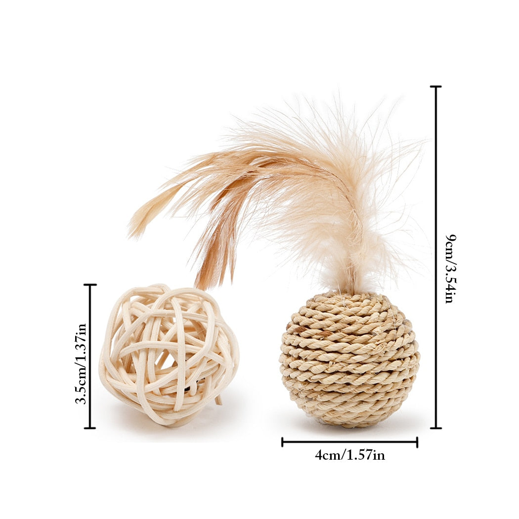 Cat Toy Pet Rattan Ball