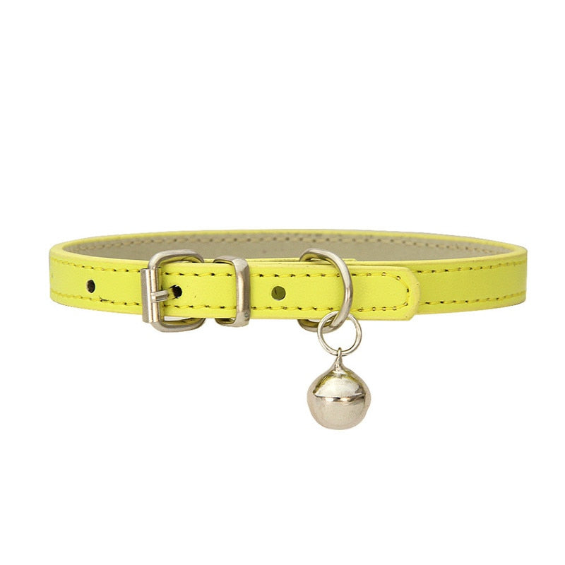 Leather Small Cat Bell Collar