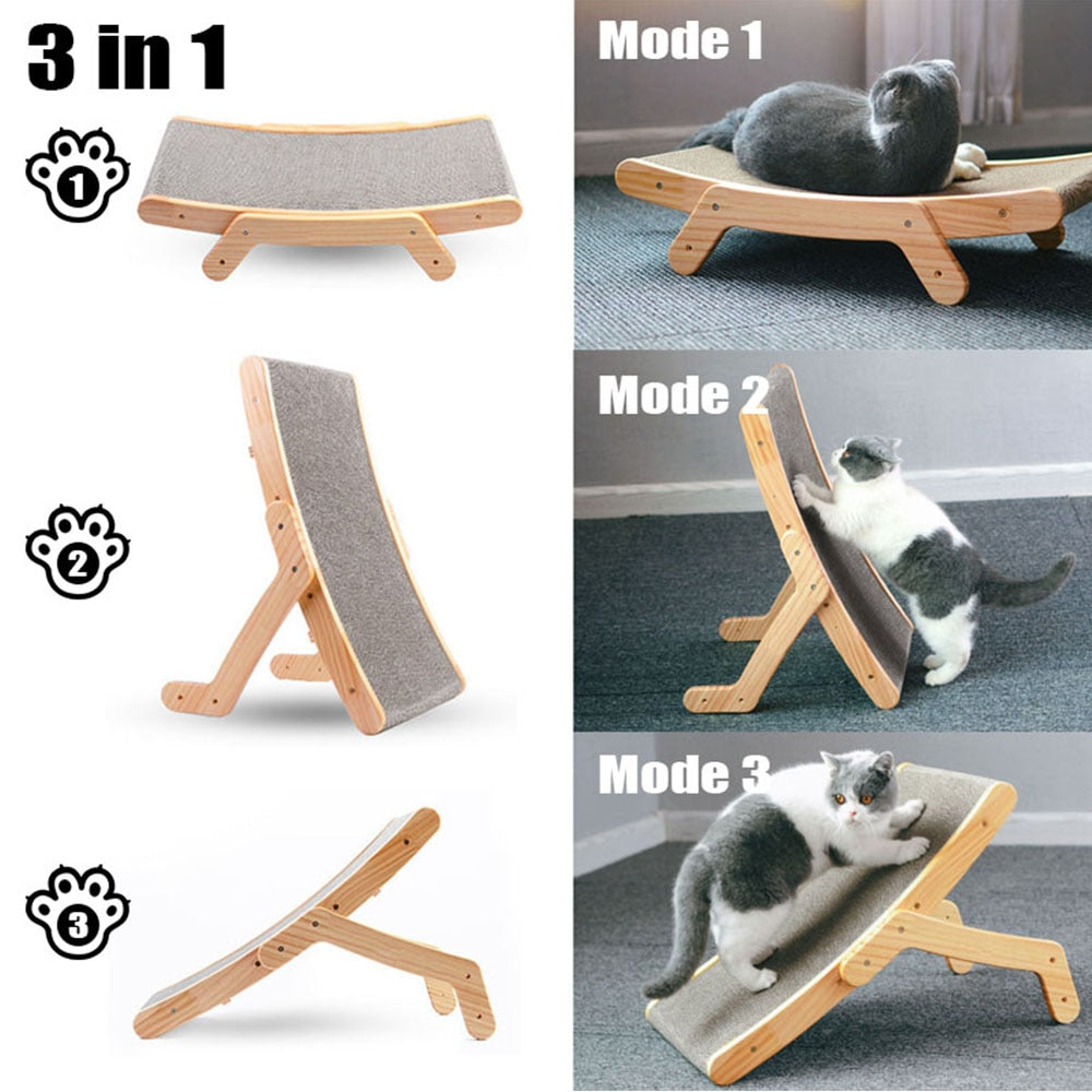 Wooden Cat Scratcher Scraper Bed