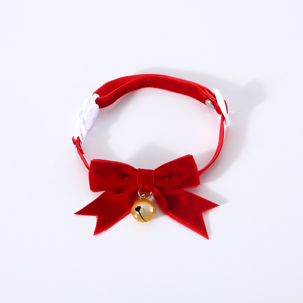 Christmas Pet Velvet Bell Collar