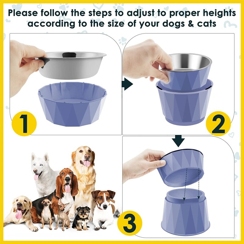 Stainless Steel Elevated Pet Bowl