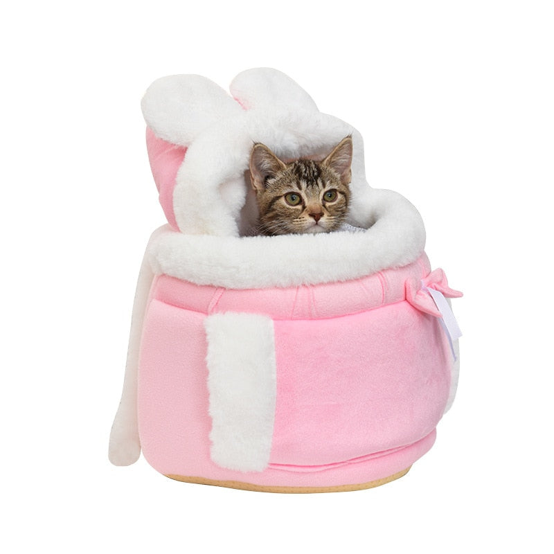 Winter Warm Soft Plush Cat Chest Bag