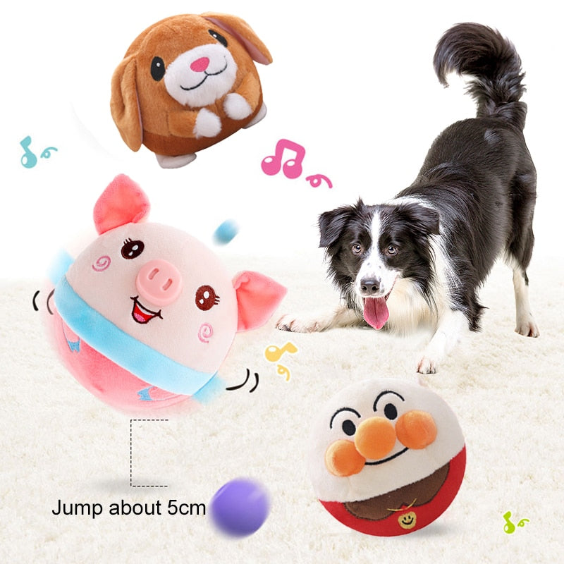 Dog Plush Bouncing Ball Toy