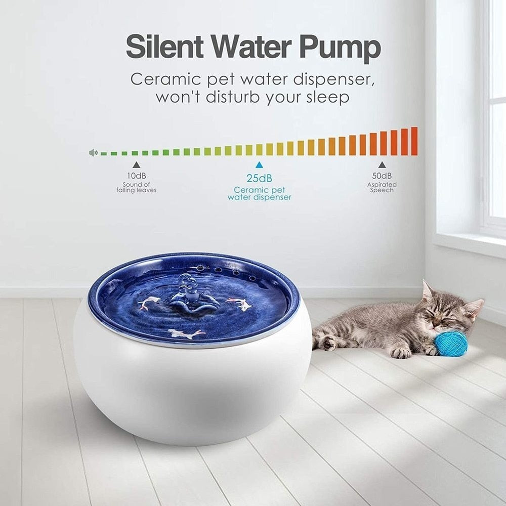 Electric Ceramic Cat Water Fountain