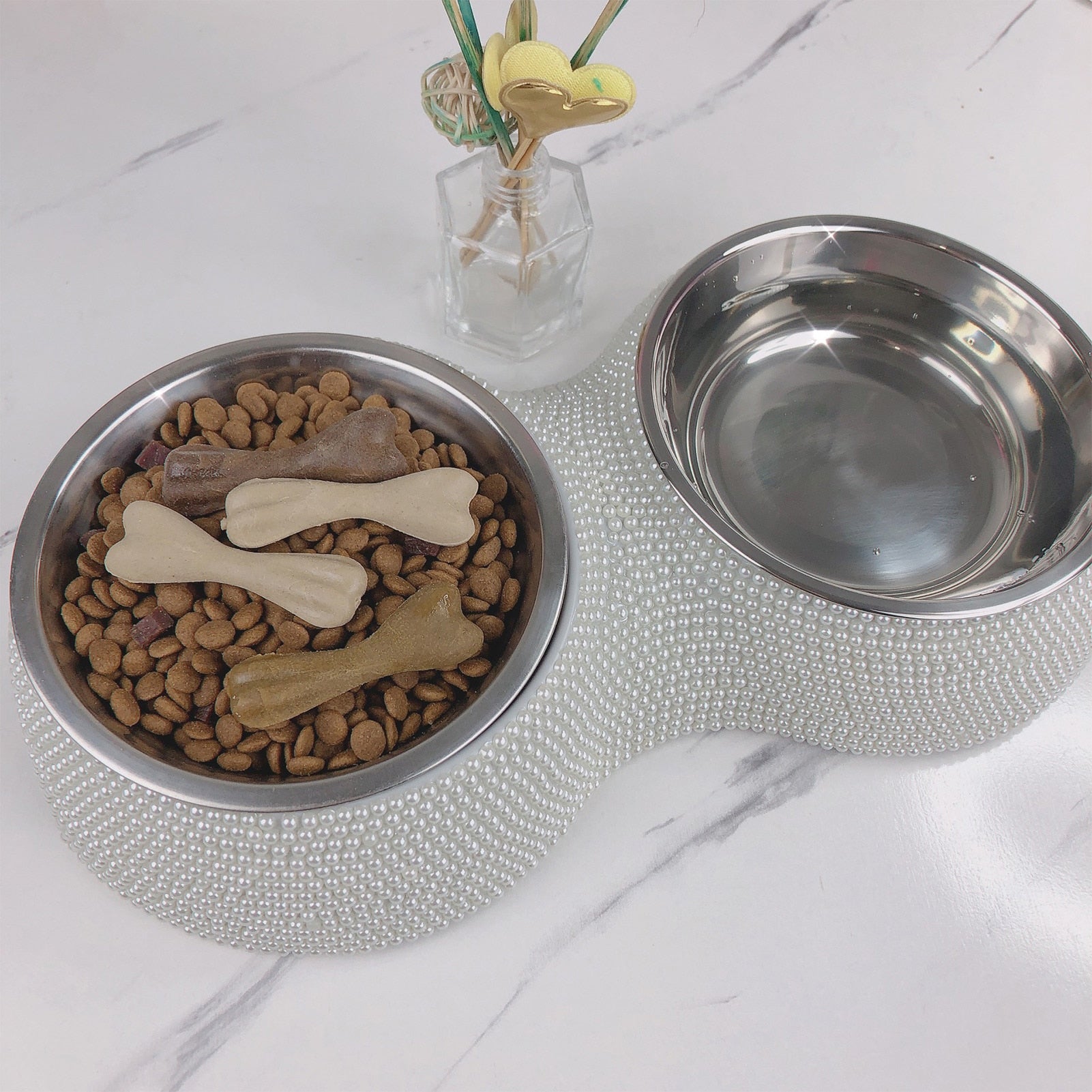 Bling Bling Rhinestone Dog Food Bowl