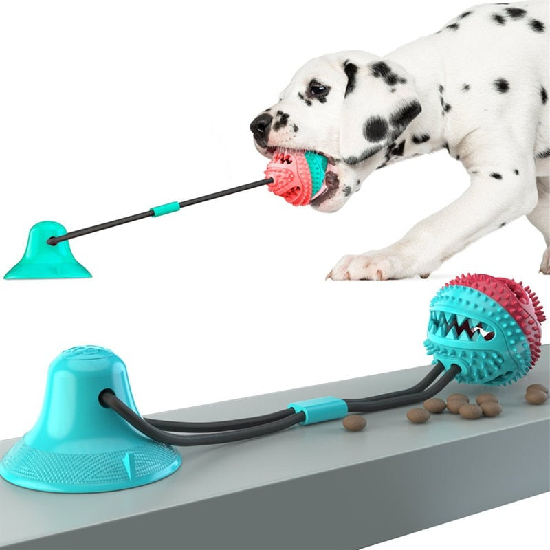 Dog Silicon Cup Suction Tug Ball Toys