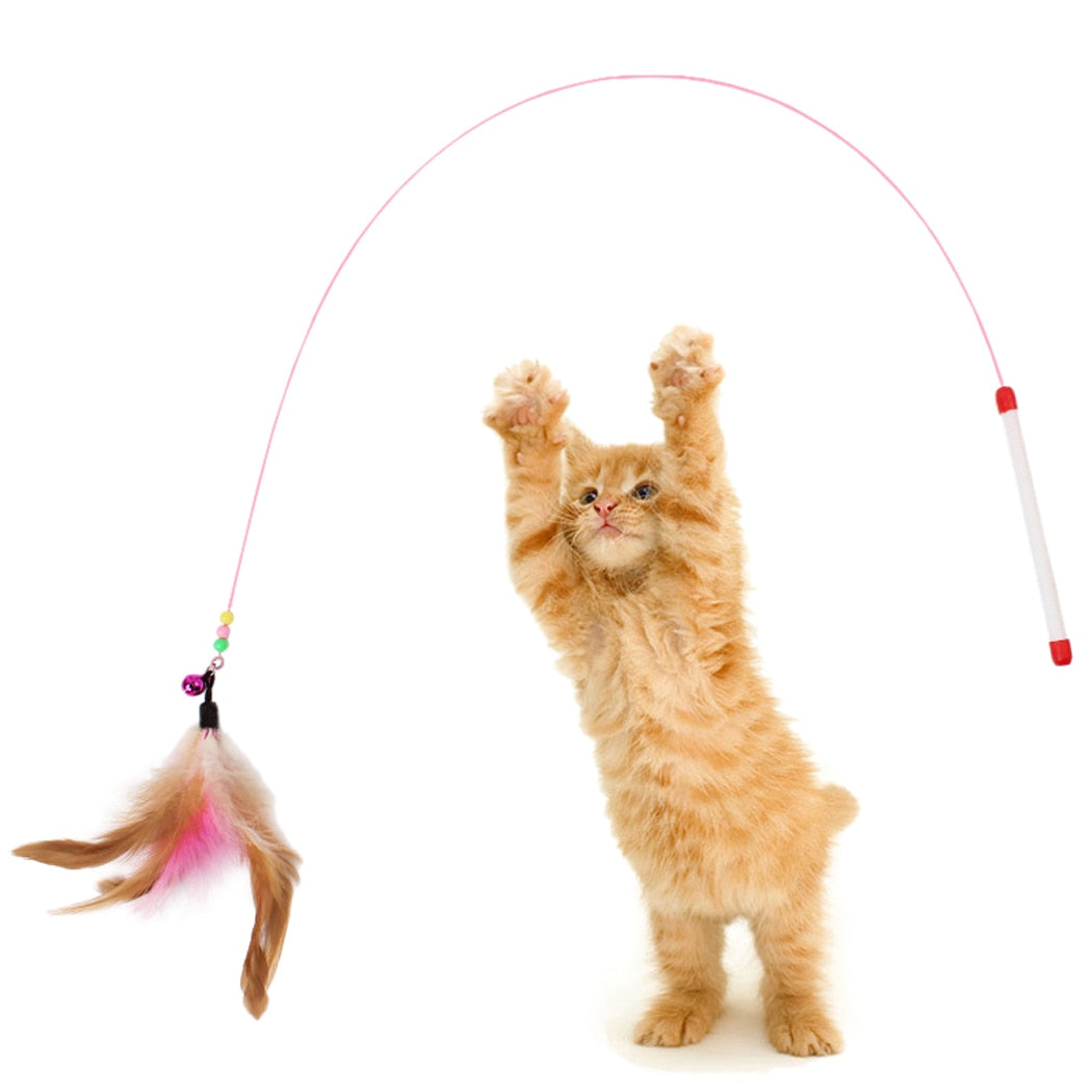 Cat Toy Stick Feather Wand