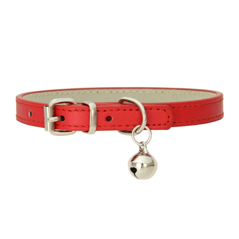 Leather Small Cat Bell Collar