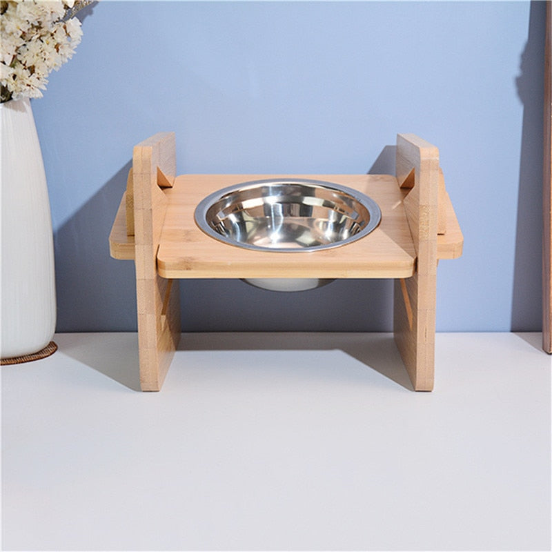 Bamboo Elevated Dog Bowls