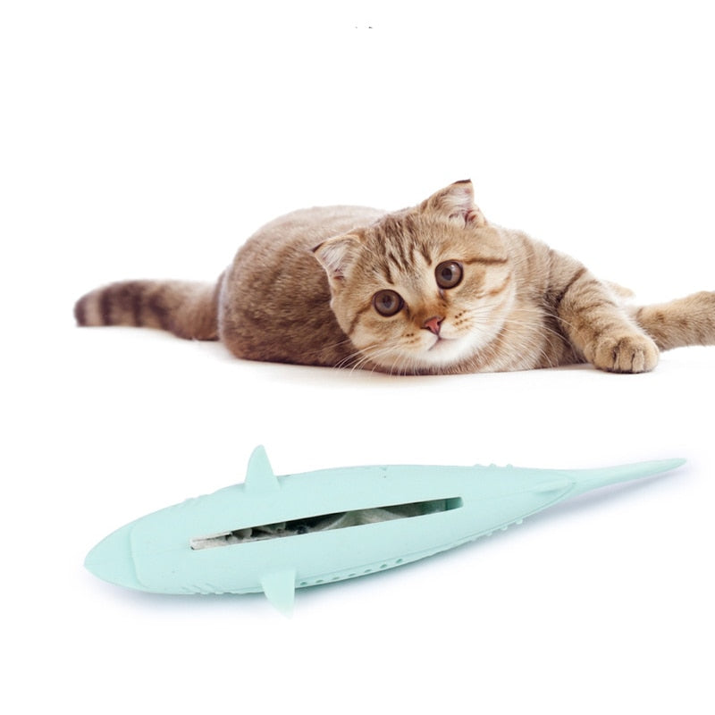 Silicone Mint Fish Cat Toy