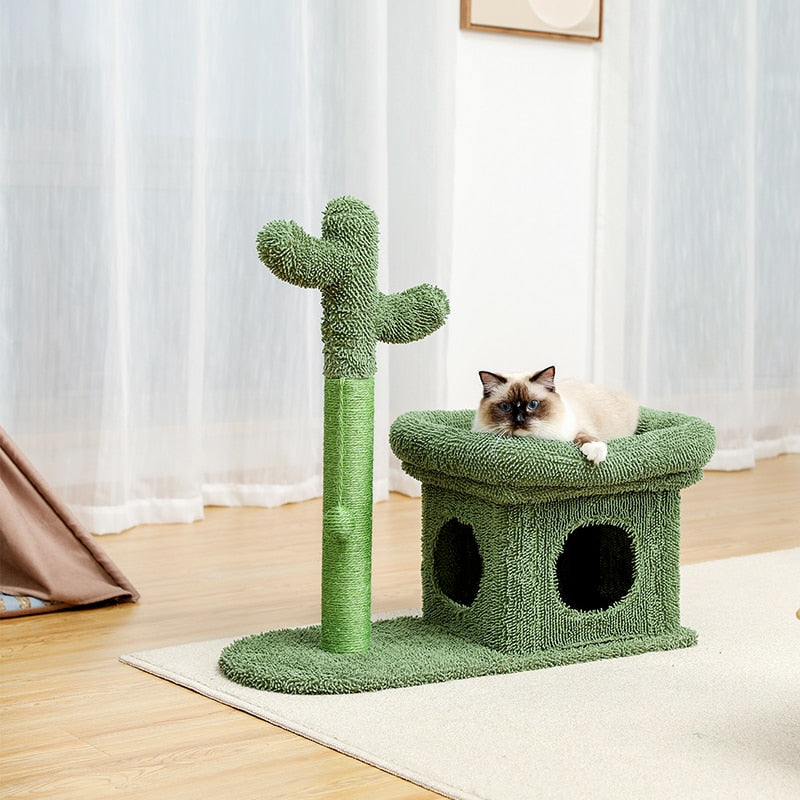 Cute Cactus Cat Scratching Tree